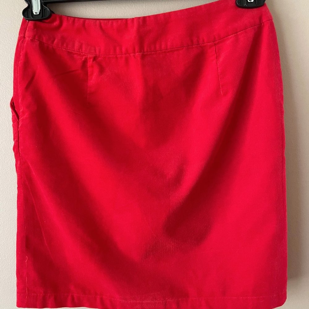Anthropologie Brigadier Skirt Size 0, Red Corduroy Pencil By Odille NWT - Picture 7 of 7